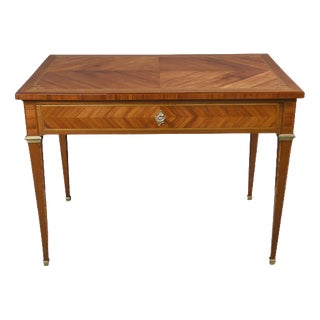 Small Early 20th Century Louis XVI Marquetry Writing Table, 1890s For Sale