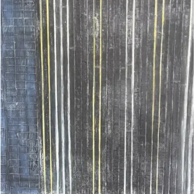 Vintage American Modern Art - Abstract Stripe Painting With Impasto Paint Texture For Sale - Image 4 of 7
