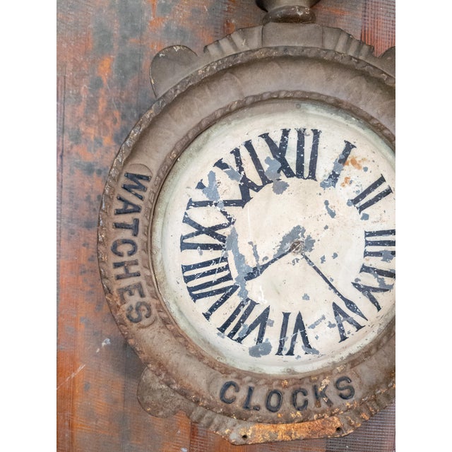 Early 20th Century Folk Art Advertising Clock Form Trade Sign For Sale - Image 10 of 13