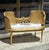 French Style Upholstered Bench – White Damask Fabric With Ornate Gold Leaf Frame For Sale - Image 4 of 4