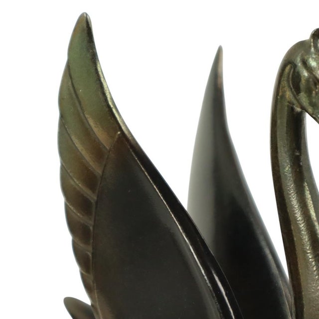 French Art Deco Swan Bookends, 1930s, Set of 2 For Sale - Image 16 of 18