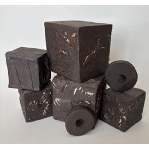 Black "Cubism Extreme" Artisan Ceramic Black Cubes Set of 5 For Sale - Image 8 of 9