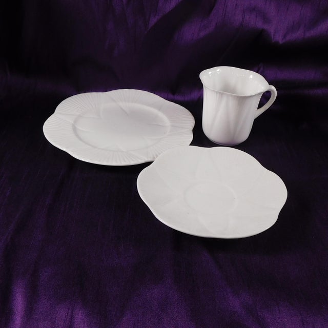 1970s Shelley Three Piece Luncheon Set in Dainty White For Sale - Image 10 of 10