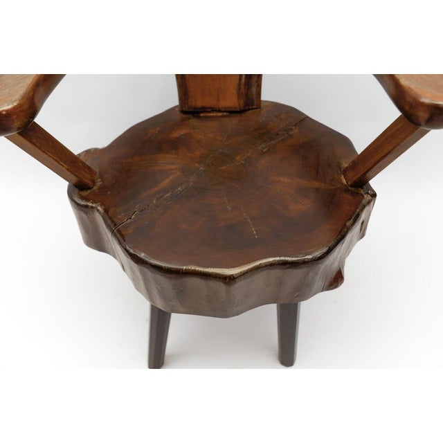 Mid-Century Modern French Wooden Armchair attributed to Pierre Chapo, 1960s For Sale - Image 13 of 14