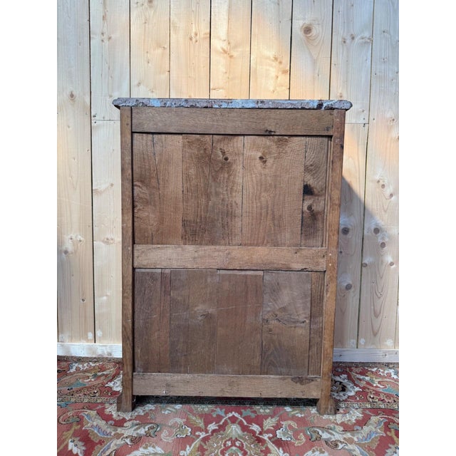 Metal Louis XIV Style Plinth Wardrobe in Oak and Marble For Sale - Image 7 of 9