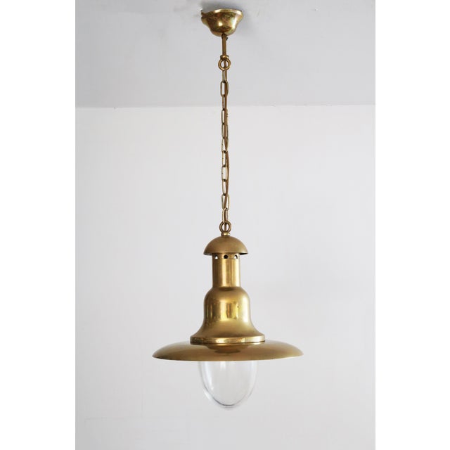 Mid-Century Modern Danish Maritime Brass Pendant Lamp, 1970s For Sale - Image 3 of 12