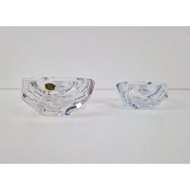 Vintage Crystal Ashtrays from Val Saint Lambert, 1960s, Set of 2 For Sale - Image 10 of 11
