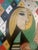 Platinum Large Mid Century Modern Studio Abstract Acrylic Mixed-Media Painting Picasso Inspired Original Decorative Artwork Handcrafted Girl Before a Mirror For Sale - Image 8 of 14