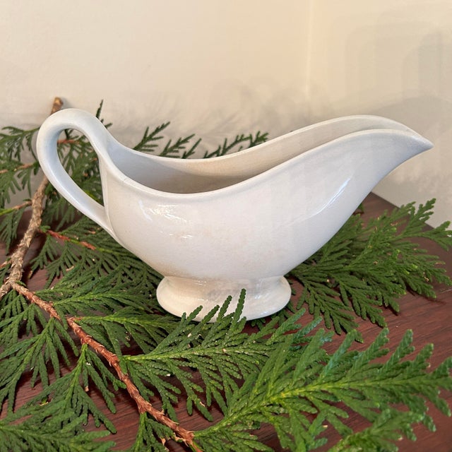 Victorian Antique Edward Pearson Ironstone Gravy Boat, C. 1853-1873, Cobridge, Staffordshire, England For Sale - Image 3 of 12