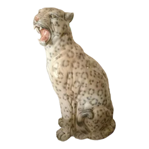 1970"s Snow Leopard Ceramic Statue