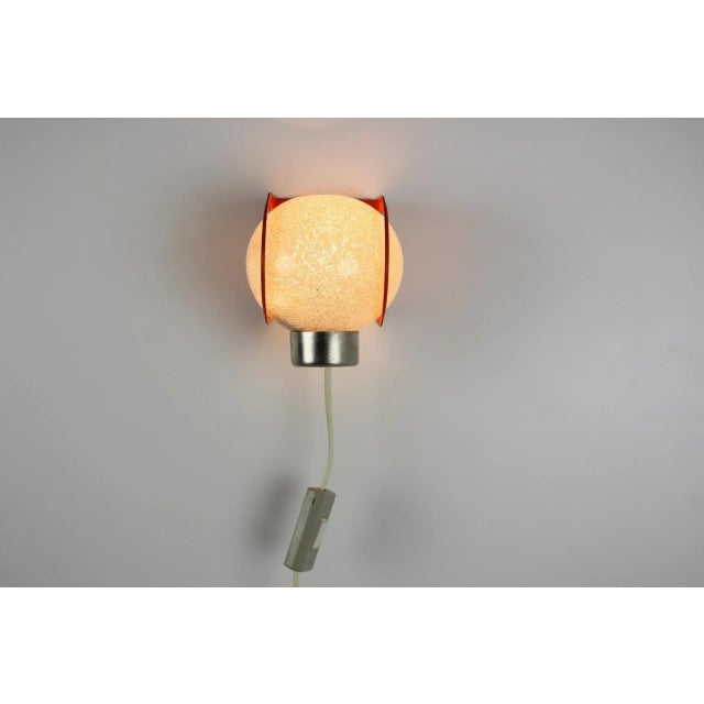 Orange Mid-Century Wall Lamp from Progress Zilina, 1970s For Sale - Image 8 of 12