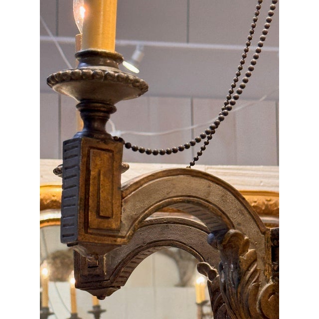 Carved and Painted Chandelier For Sale - Image 13 of 15