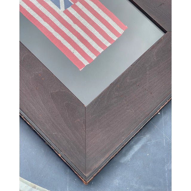Vintage American Revolution Parade Flag the Grand Union In Antique Oak Frame, 1930 For Sale In Philadelphia - Image 6 of 7