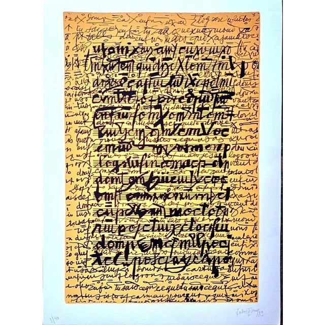 Isidore Isou, Lettrist Composition, 1989, Lithograph For Sale - Image 4 of 4