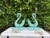 Vintage Sculptural Aqua Swan Table Lamps, Pair For Sale - Image 9 of 11