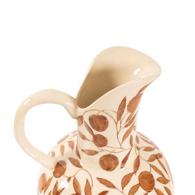 Ceramic Olivia Water Pitcher Golden Brown For Sale - Image 7 of 11