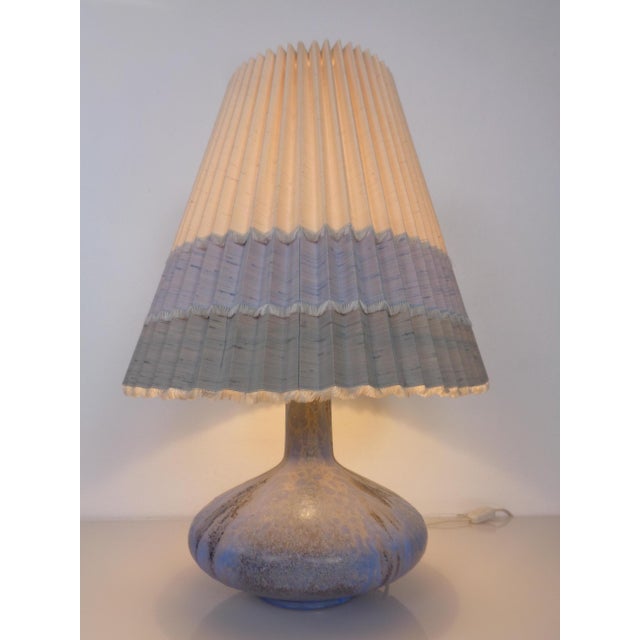 Ceramic lamp by Otto Keramik with the original pleated lampshade from the 1970s. I have official proof of authenticity...