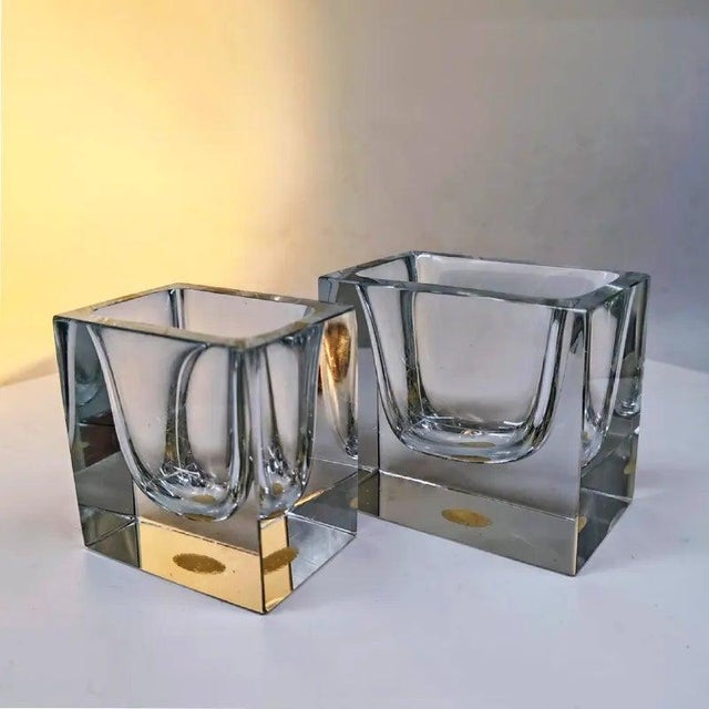 Flavio Poli Rectangular Transparent Ashtray in Murano Glass by Flavio Poli for Seguso, 1960s, Set of 2 For Sale - Image 4 of 11