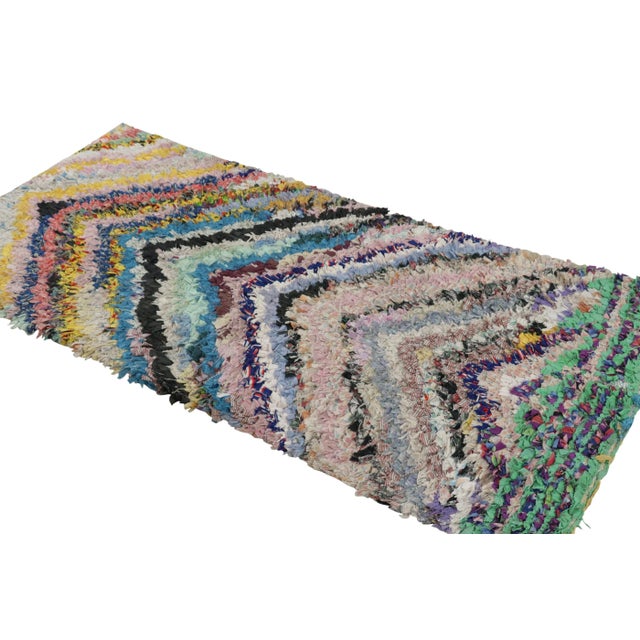 Rug & Kilim Vintage Moroccan Rug With Polychromatic Chevron Patterns, From Rug & Kilim For Sale - Image 4 of 7