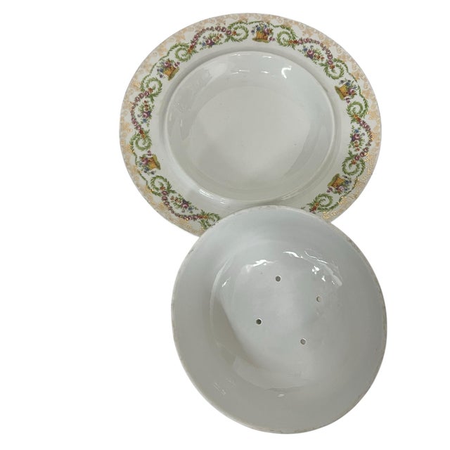 Farmhouse Antique C. 1883-1914, Imperial China Austria Covered Cheese Dish For Sale - Image 3 of 5