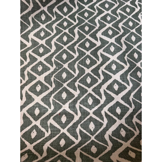 Traditional Peter Fasano Geometric Handprinted Linen Fabric- Sarpa 4 Yards For Sale - Image 3 of 7