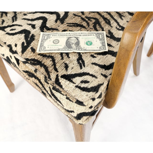 Set of 6 Cane Tall Back Pecan Mid-Century Modern Chairs Mint For Sale - Image 12 of 12