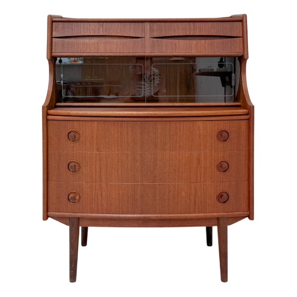 Mid-Century Teak Secretary with Drawers attributed to Gunnar Falsig for Falsig Mobler, 1960s For Sale