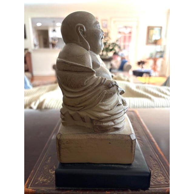 1950s Vintage Chinoiserie Laughing Buddha Bookends For Sale - Image 5 of 11
