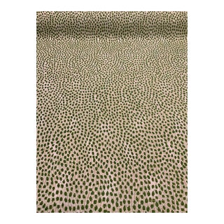 Scalamandre - Flurry Leaf Alta Modern Green Dot Chenille Designer Fabric. - 4 Yards For Sale