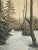 Gray Vintage Original Winter Forest Landscape Painting Framed and Signed For Sale - Image 8 of 10