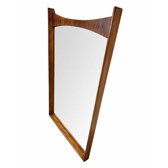 Mid-Century Modern Mid-Century Modern Walnut & Rosewood Mirror For Sale - Image 3 of 4