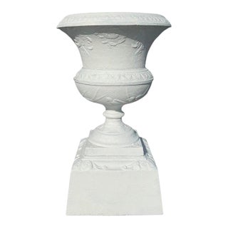 Antique Classical Cast Iron Garden Urn Unsigned C1920 For Sale