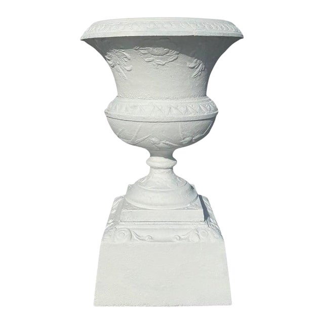 Antique Classical Cast Iron Garden Urn Unsigned C1920 For Sale