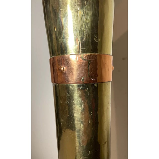 Arts & Crafts Large Antique Dovetailed Imperial Russian Copper Brass Floor Arts & Crafts Vase For Sale - Image 3 of 9