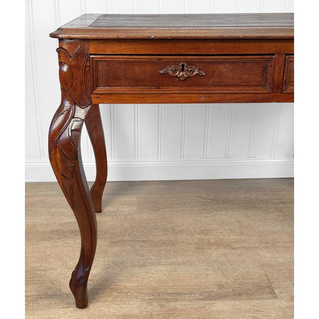Antique Georgian Walnut Leather Top Library Office Writing Desk For Sale - Image 11 of 15