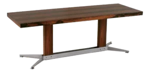 Large Rosewood and Metal Feet Coffee Table, 1960s