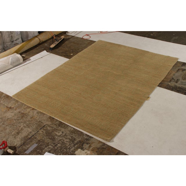 Rug & Kilim Handmade Contemporary Rug in Green and Brown Geometric Pattern by Rug & Kilim For Sale - Image 4 of 8