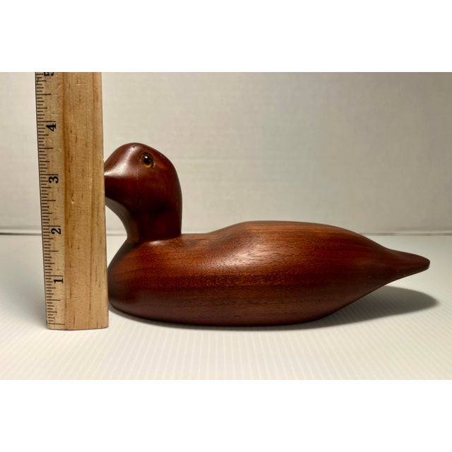 Brown 1986 Buck’s Ducks Wooden Duck Decoy No. 7 Hand Carved Signed Folk Art For Sale - Image 8 of 8
