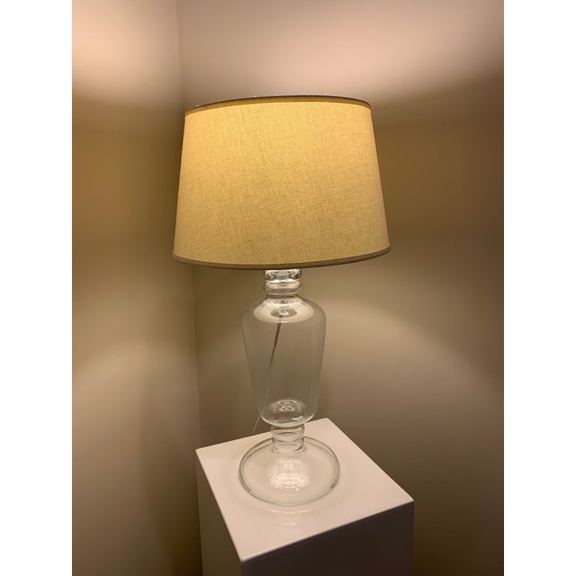 Pottery Barn Glass Lamp With Shade Chairish