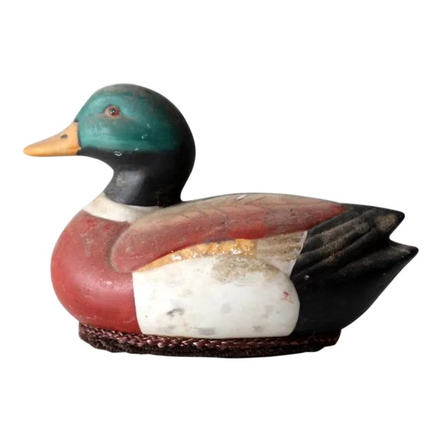 Vintage Wood Mallard Duck Lint Brush For Sale