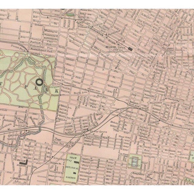 19th Century Antique Map of St. Louis with Forest Park from Rand McNally, 1899 For Sale - Image 5 of 12