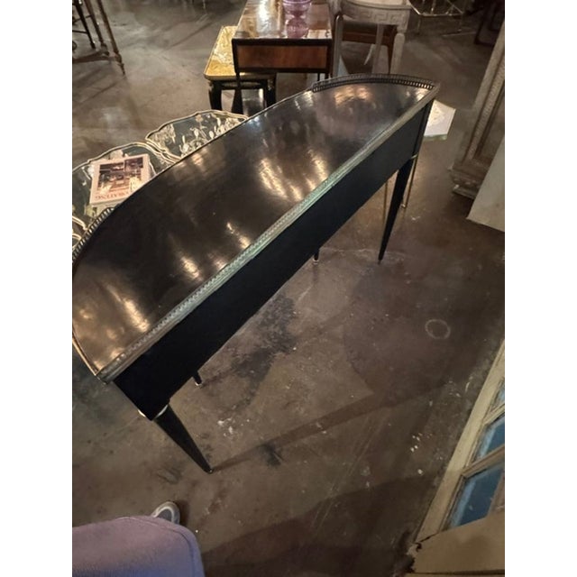 Vintage French Jansen Design Black Lacquered Console For Sale - Image 4 of 5
