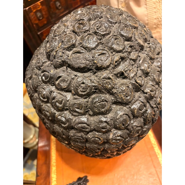 Large Gilt Wood Chinese Buddha Head For Sale In West Palm - Image 6 of 7