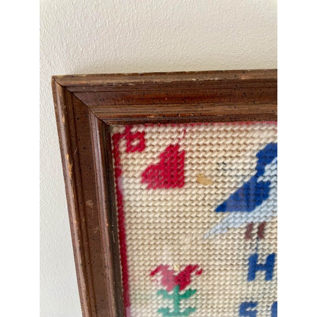 Mid 20th Century Vintage Framed Needlework "Home Sweet Home" For Sale - Image 6 of 7