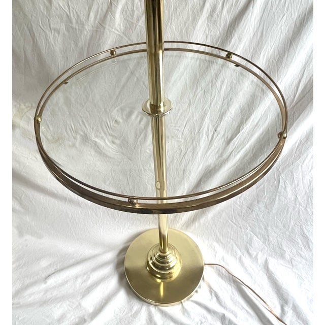 1980s 1980s Michael Berman Modern Glass & Brass Floor Lamps - Set of 2 For Sale - Image 5 of 8