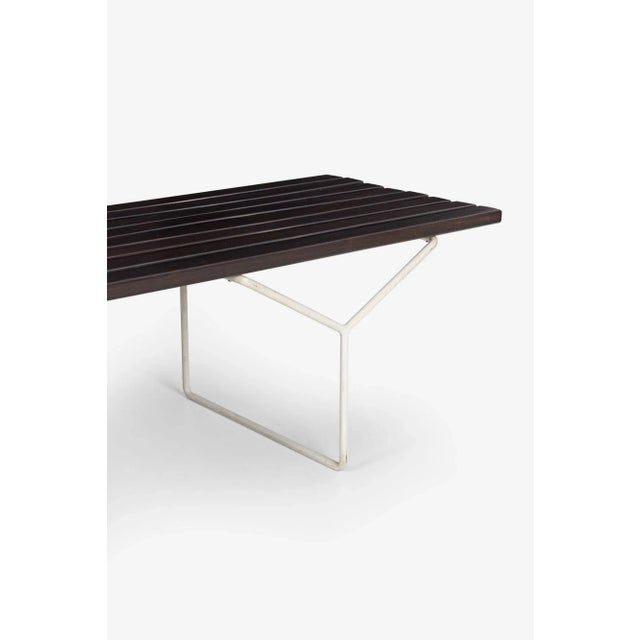 1950s Harry Bertoia Early Solid Rosewood Slat Bench 1951 First Year Production For Sale - Image 5 of 9