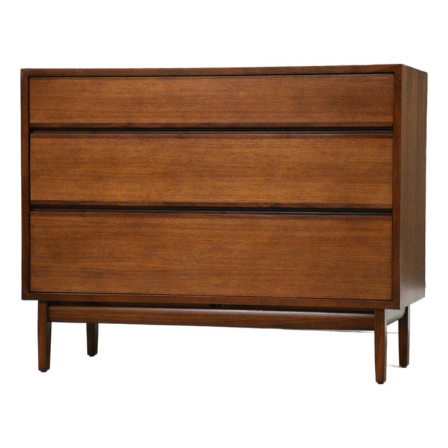 1960s Refinished Kipp Stewart for Directional by Calvin Walnut Dresser Chest For Sale