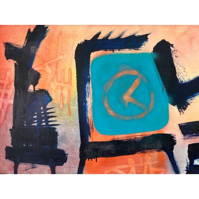 The painting is not signed, oil and air brush on canvas. Frame: 26.75"H x 80.75"W Canvas: 26"H x 80"W