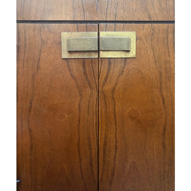 Wood Mid Twentieth Century Attributed to Founders Furniture Mozambique Octagonal End Table With Brass Hardware For Sale - Image 7 of 15