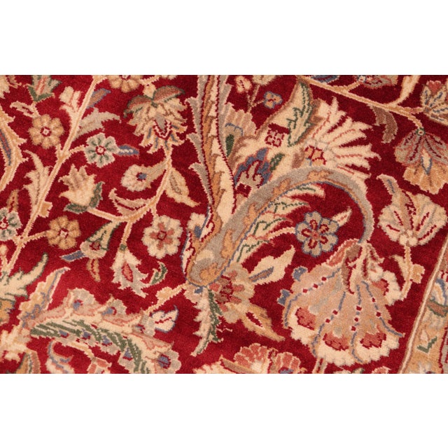 Shabby Chic Shabby Chic 1990's Pak-Persian Red/Beige Wool Rug - 6'1'' X 9'1'' For Sale - Image 3 of 9